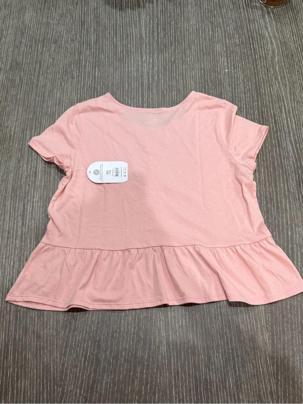 NWT Size XXL 18 Wonder Nation Pink Short-Sleeve Peplum Top with Bow Detail